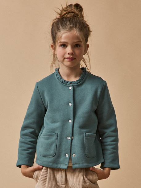 Fille-Pull, gilet, sweat-Gilet-Gilet fille en molleton - coton biologique