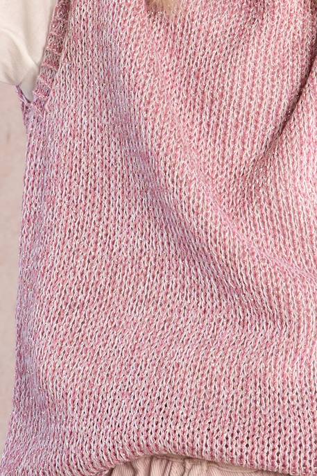 Pull en maille, sans manches Rose 2 - vertbaudet enfant 