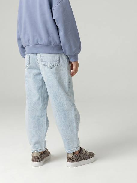 Jean balloon fille bleu moyen+denim bleached 10 - vertbaudet enfant 