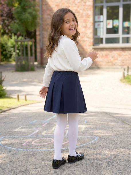 Jupe plissée enfilage facile fille gris+marine 9 - vertbaudet enfant 