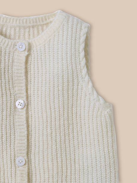 Gilet sans manches bébé laine et mohair Ecru 2 - vertbaudet enfant 