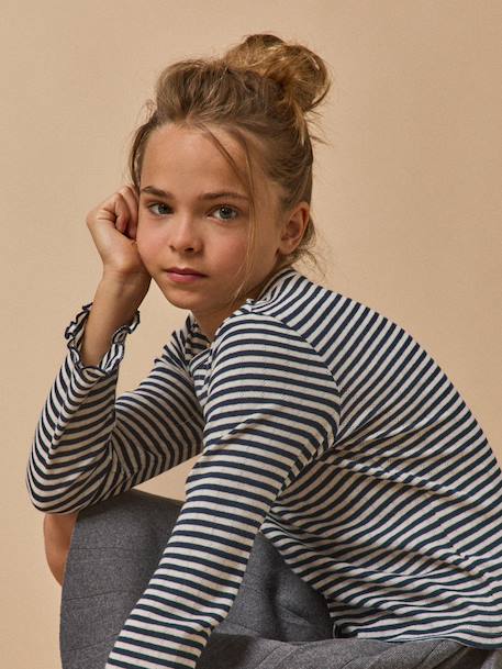 Fille-T-shirt, sous-pull-T-shirt-T-shirt en pointelle fille - coton biologique