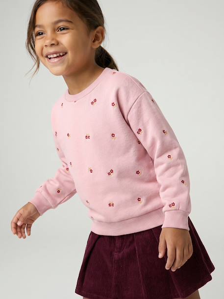Sweat fille manches longues écru+rose pâle 5 - vertbaudet enfant 