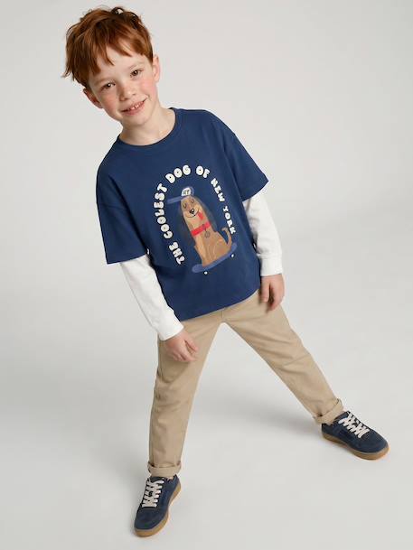 T-shirt manches longues garçon effet superposé marine 6 - vertbaudet enfant 