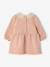 Robe bébé en molleton avec col en crochet rose poudré+vert 2 - vertbaudet enfant 