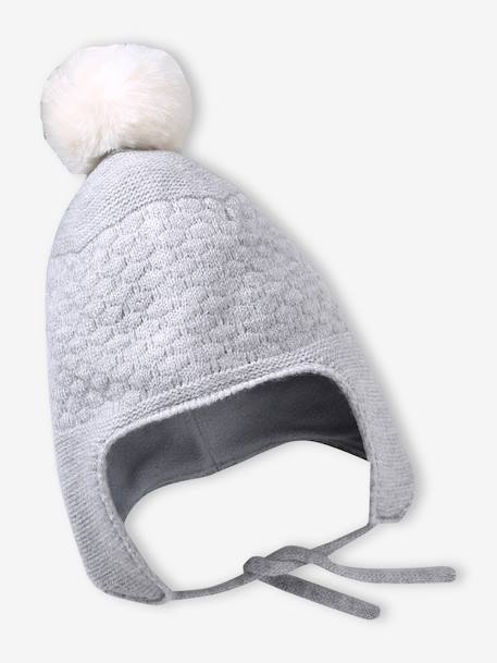 Ensemble bébé bonnet, snood et moufles gris chiné 2 - vertbaudet enfant 