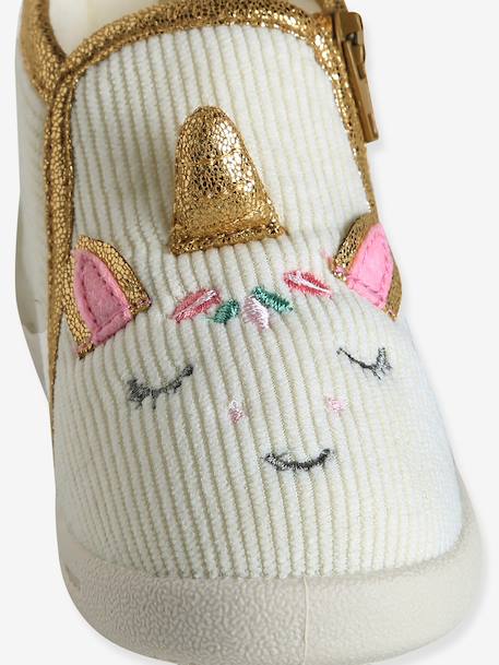 Chaussons zippés bébé en toile beige+beige imprimé+blanc imprimé+rose imprimé+rose pâle+vanille 34 - vertbaudet enfant 