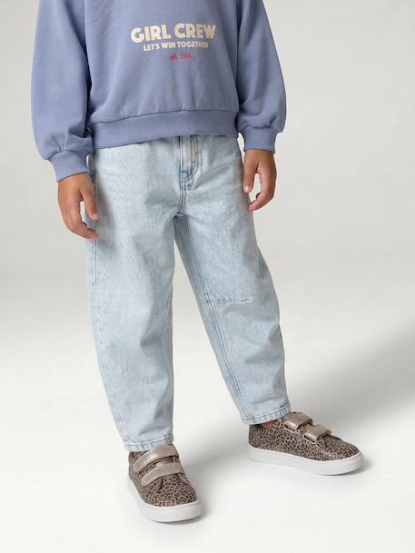Jean balloon fille bleu moyen+denim bleached 4 - vertbaudet enfant 