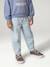 Jean balloon fille bleu moyen+denim bleached 4 - vertbaudet enfant 