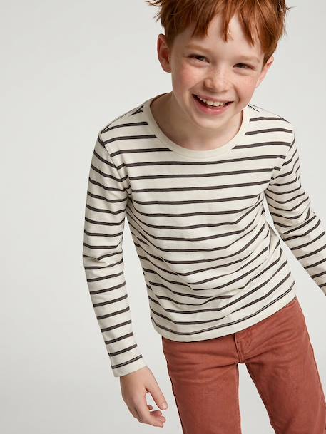 Lot de 3 T-shirts garçon manches longues anthracite+bordeaux 2 - vertbaudet enfant 