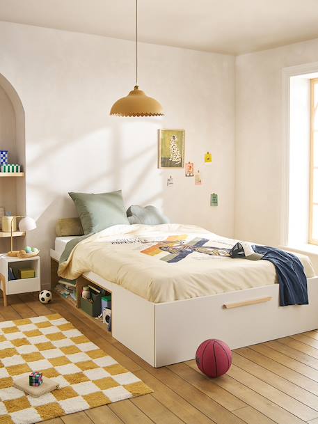 Lit double avec rangement ASPEN 140x200cm blanc 2 - vertbaudet enfant 
