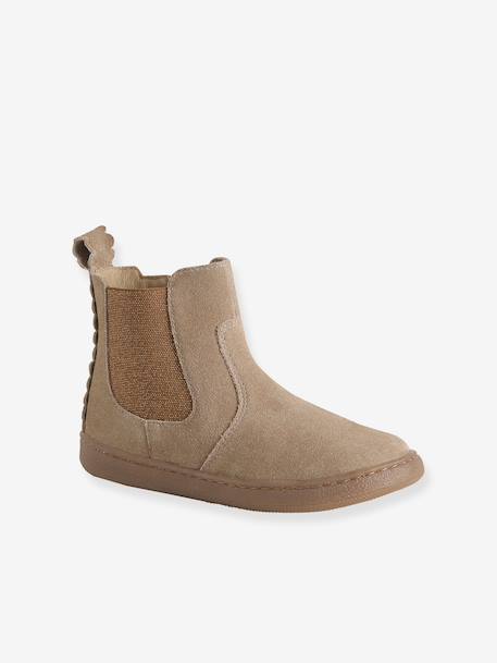Boots fille cuir zippées beige+bronze+camel+marine+marron+vert+vieux rose 1 - vertbaudet enfant 