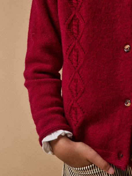 Cardigan  en laine mérinos Framboise+Marine+Vert 3 - vertbaudet enfant 