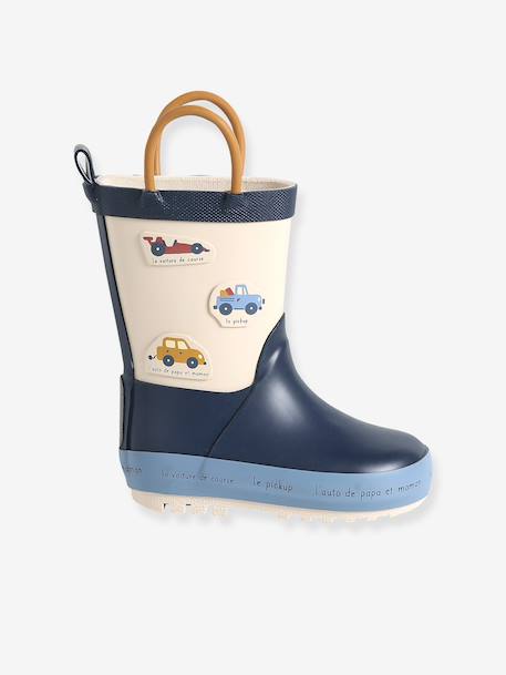 Bottes de pluie bébé détails ludiques bleu clair+marine+rayé marine+vert imprimé 8 - vertbaudet enfant 