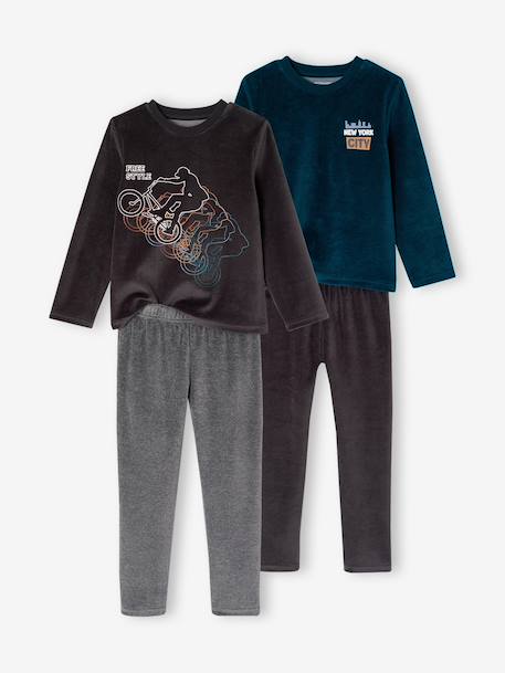 Lot de 2 pyjamas garçon anthracite 1 - vertbaudet enfant 