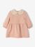 Robe bébé en molleton avec col en crochet rose poudré+vert 1 - vertbaudet enfant 