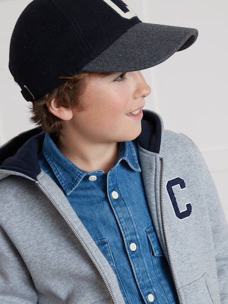 Sweat zippé à capuche garçon Gris chine 3 - vertbaudet enfant 