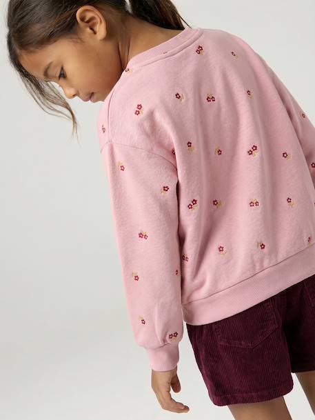 Sweat fille manches longues écru+rose pâle 12 - vertbaudet enfant 