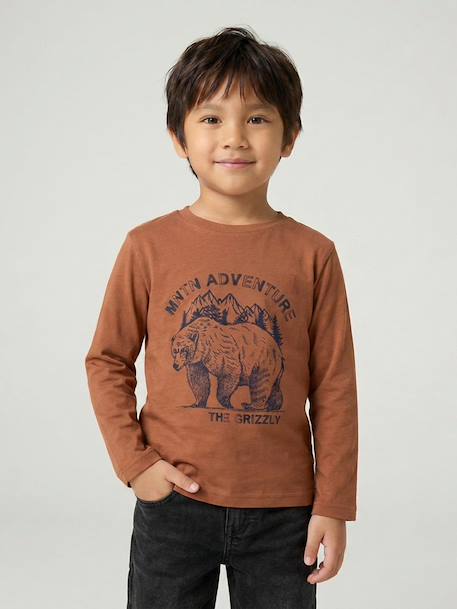 T-shirt manches longues garçon anthracite+blanc+cappuccino+rouge+vert sauge 8 - vertbaudet enfant 