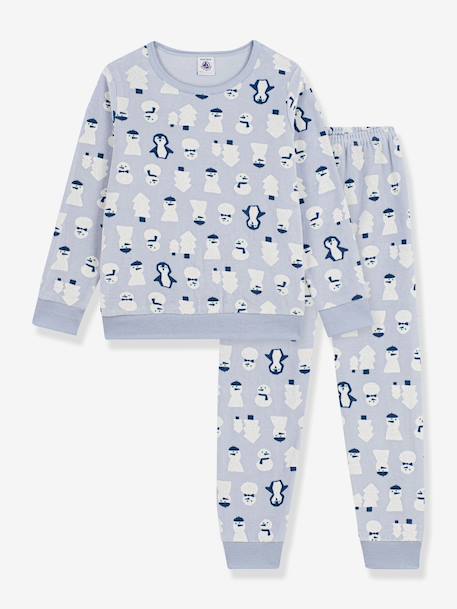 Pyjama imprimé bonhommes de neige bleu clair 1 - vertbaudet enfant 