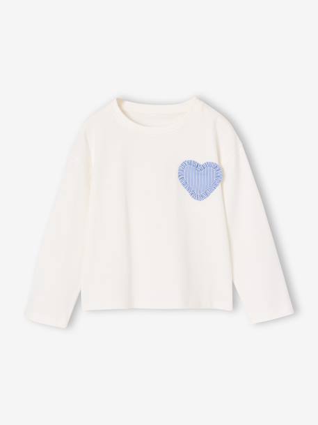 T-shirt manches longues fille écru+vanille 1 - vertbaudet enfant 