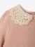 Robe bébé en molleton avec col en crochet rose poudré+vert 3 - vertbaudet enfant 