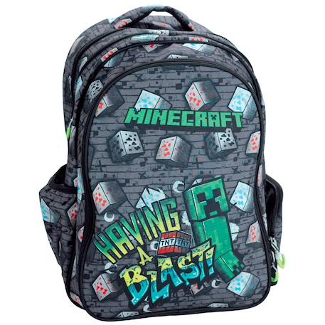 Garçon-Accessoires-Cartable, trousse-Sac à dos primaire minecraft 43 cm 2 compartiments