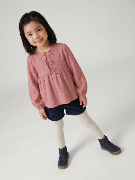Blouse manches longues fille blush+écru 7 - vertbaudet enfant 