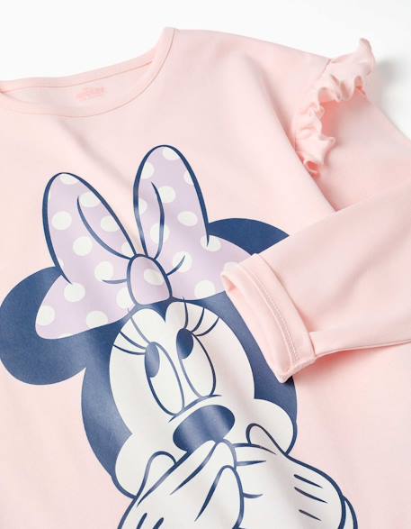 Pyjama long en coton avec imprimés minnie Rose clair 3 - vertbaudet enfant 