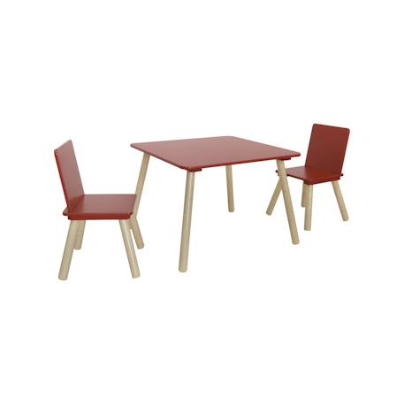 Table carrée enfant bois de pin 2 assises - judith Blanc+Rose+Terracotta+Vert+Vert olive 14 - vertbaudet enfant 