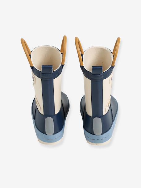 Bottes de pluie bébé détails ludiques bleu clair+marine+rayé marine+vert imprimé 12 - vertbaudet enfant 
