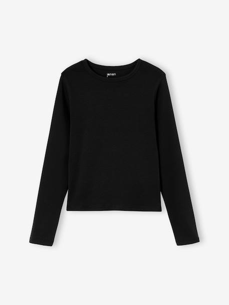 Lot de 2 T-shirts cropped manches longues fille chocolat+noir 9 - vertbaudet enfant 