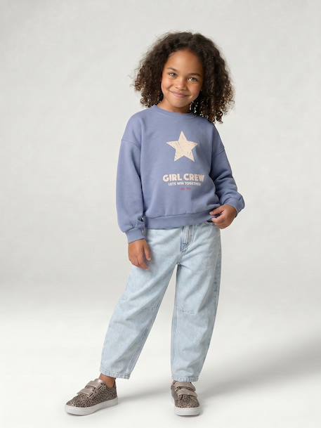 Jean balloon fille bleu moyen+denim bleached 6 - vertbaudet enfant 