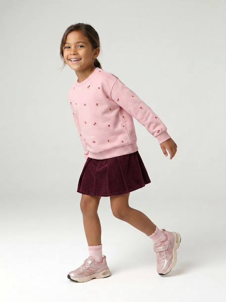 Sweat fille manches longues écru+rose pâle 10 - vertbaudet enfant 