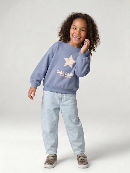 Jean balloon fille bleu moyen+denim bleached 5 - vertbaudet enfant 