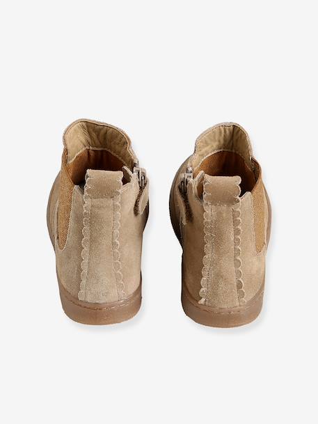 Boots fille cuir zippées beige+bronze+camel+marine+marron+vert+vieux rose 6 - vertbaudet enfant 