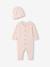 Ensemble combinaison et bonnet naissance fille rose pâle 1 - vertbaudet enfant 