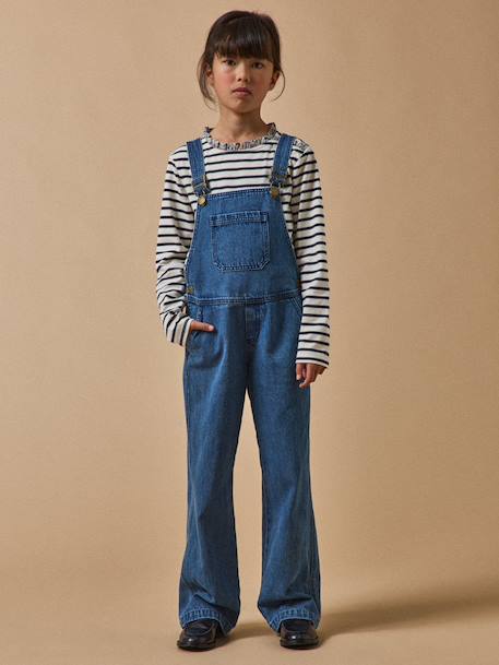 Salopette fille en denim Denim stone 1 - vertbaudet enfant 