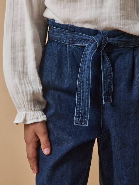 Pantalon large fille denim light Denim brut+Denim stone 8 - vertbaudet enfant 