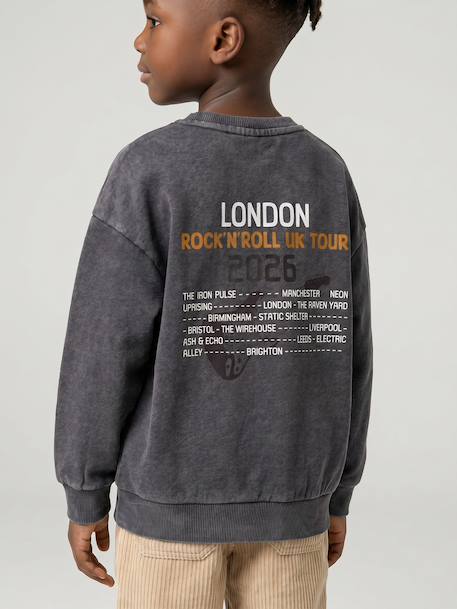Sweat garçon col rond gris ardoise 3 - vertbaudet enfant 