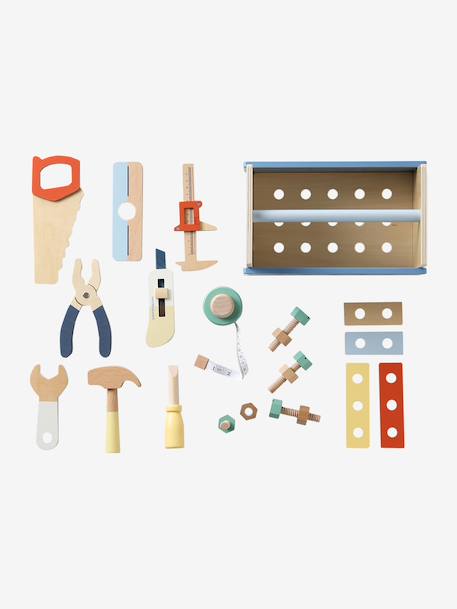 Boîte à outils en bois FSC® bleu 2 - vertbaudet enfant 