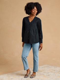 Vêtements de grossesse-Chemisier, tunique-Blouse grossesse et allaitement en broderie anglaise