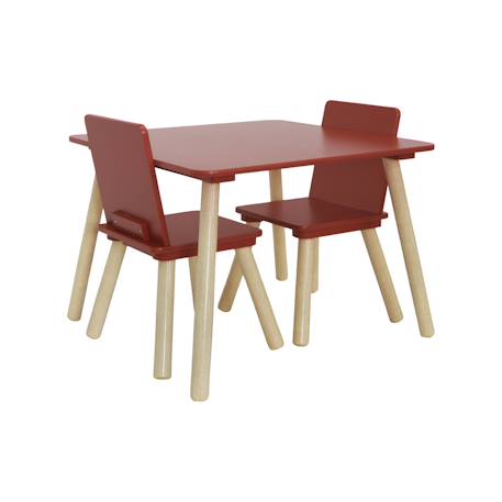 Table carrée enfant bois de pin 2 assises - judith Blanc+Rose+Terracotta+Vert+Vert olive 15 - vertbaudet enfant 