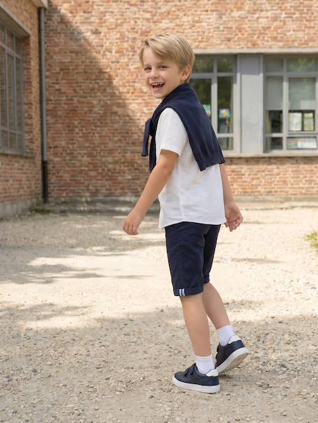 Bermuda garçon cérémonie en coton/lin beige+beige clair+bleu+marine foncé+vert sauge 31 - vertbaudet enfant 