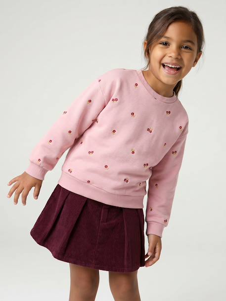 Sweat fille manches longues écru+rose pâle 4 - vertbaudet enfant 