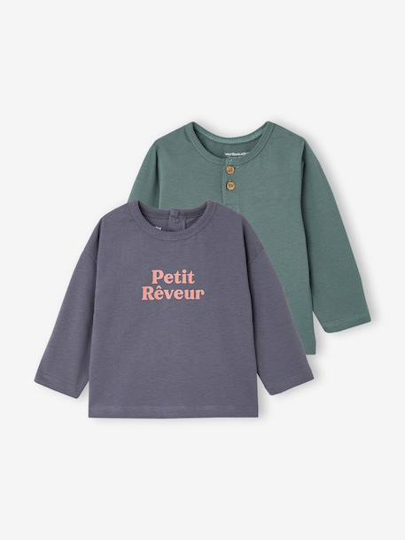 Bébé-Lot de 2 T-shirts bébé garçon manches longues