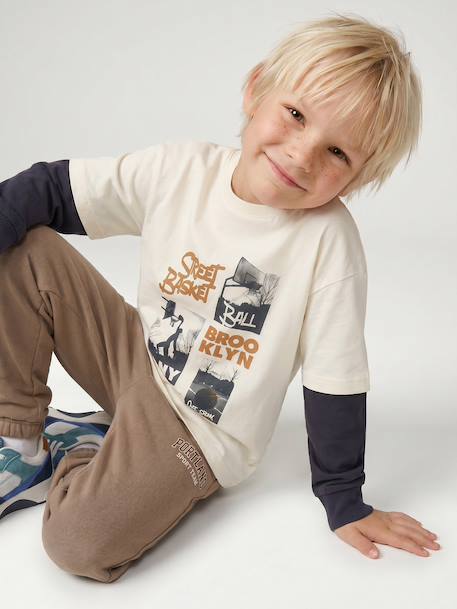 Garçon-T-shirt manches longues garçon effet superposé