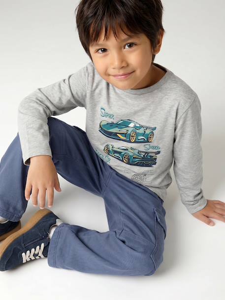 T-shirt motif ludique garçon écru+gris chiné 5 - vertbaudet enfant 