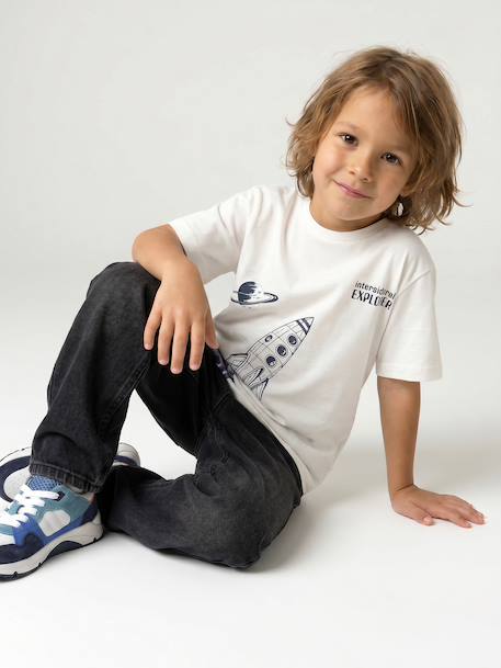 T-shirt manches courtes garçon écru 1 - vertbaudet enfant 