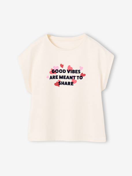 T-shirt manches courtes anthracite+écru+rose 6 - vertbaudet enfant 
